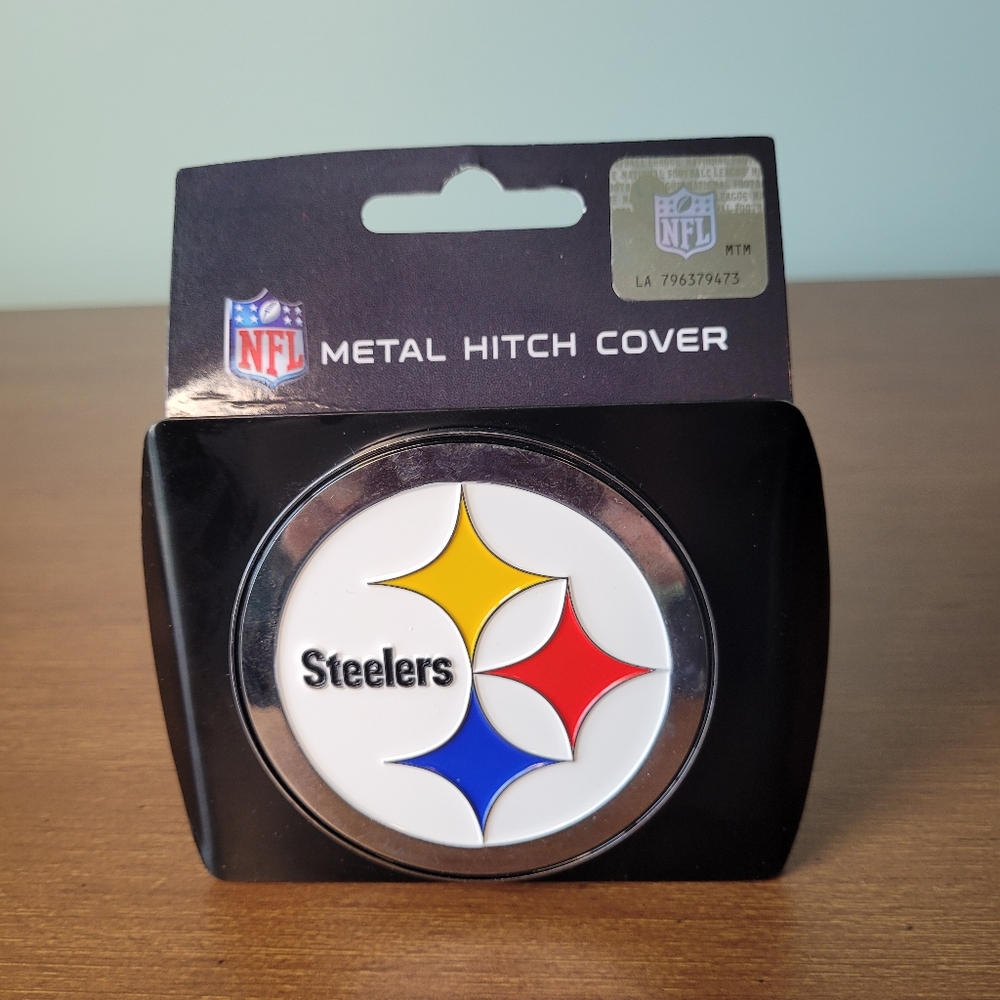 Pittsburgh Steelers Molded Chrome Metal with Color Logo Hitch Cover